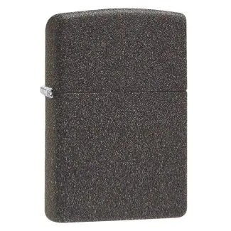 Zippo Iron Stone lighter med grov jern-/sten-finish i mat grå.